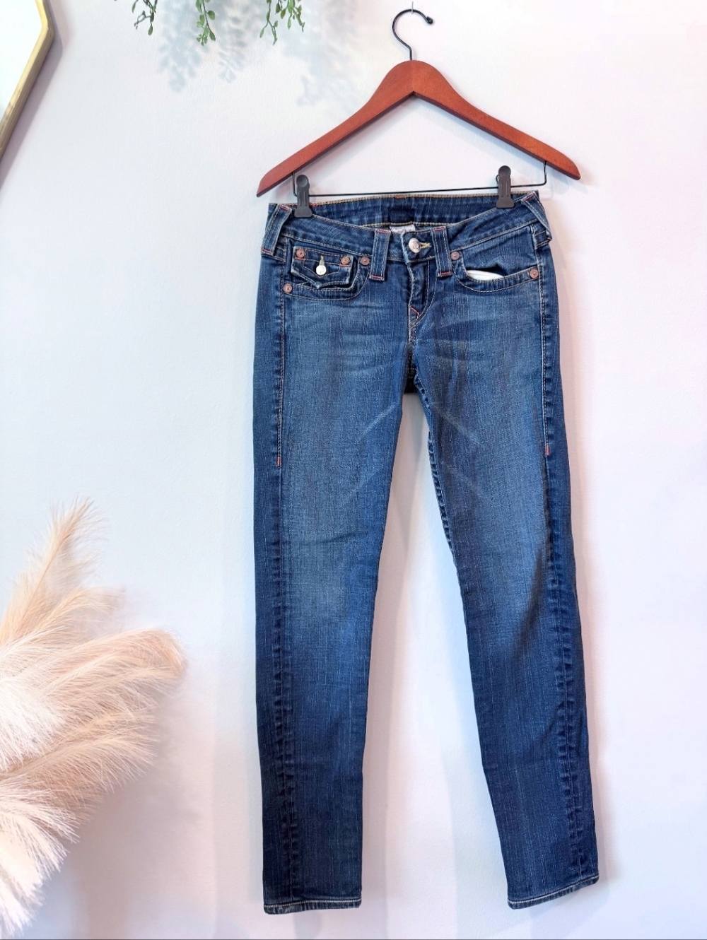 True Religion Women's Blue Skinny Jeans Sz 27